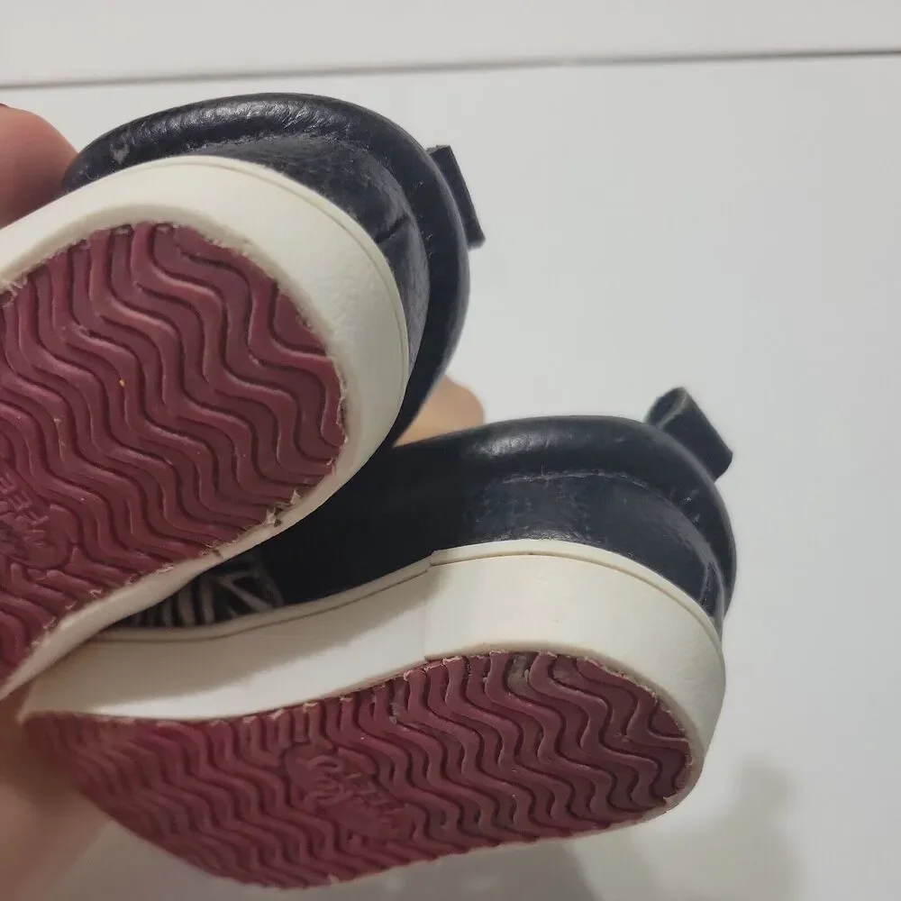 Monkey Feet Slip On Girls 18-24 Month Shoes Black Zebra Print‎ Leather Sneakers